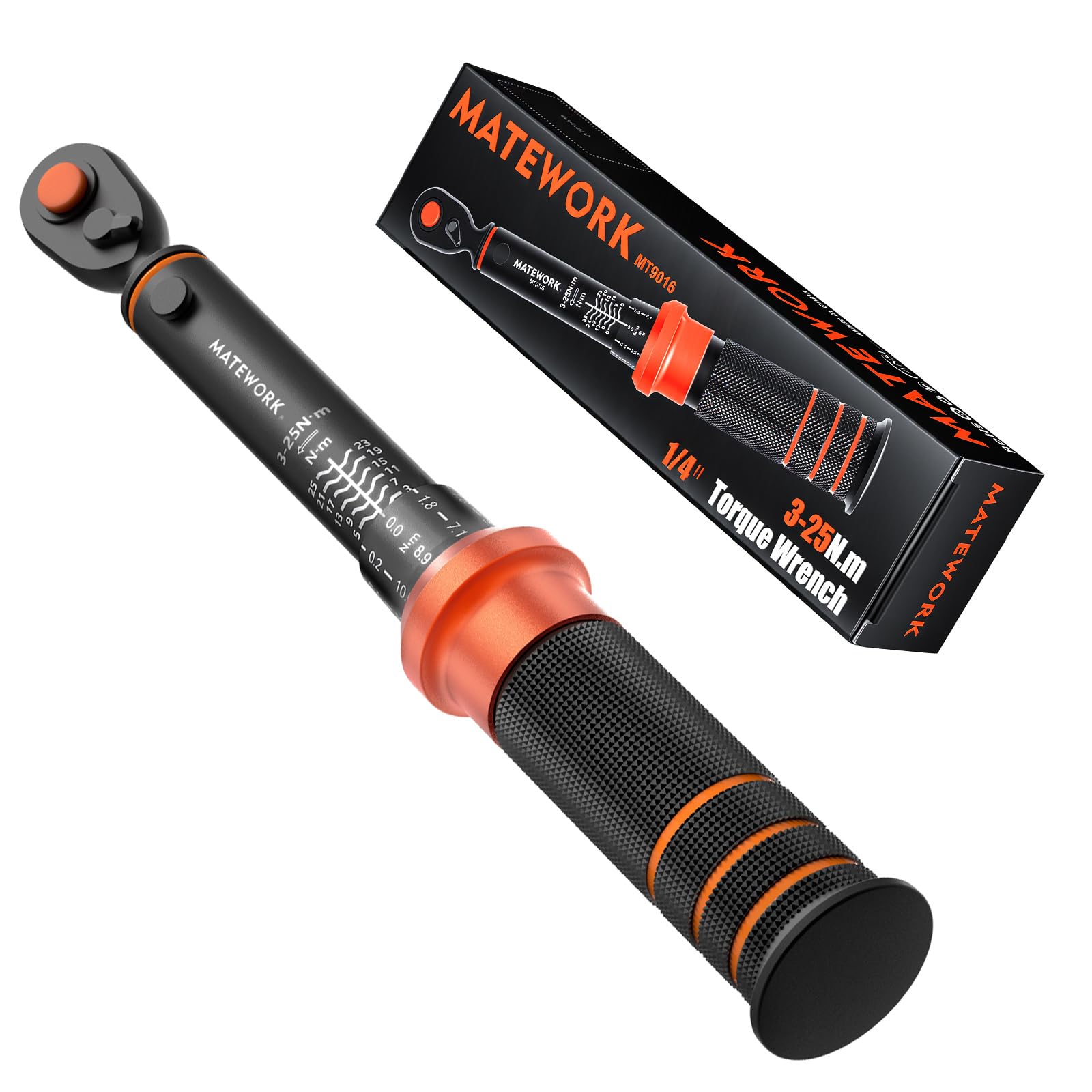 Matework 1/4-Inch Drive Click Torque Wrench, 3-25 Nm/26.6-221.3 in